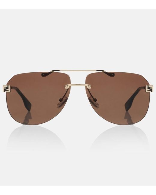 Fendi Brown Sky Aviator Sunglasses