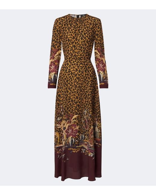 Etro Brown Leopard-Print Maxi Dress