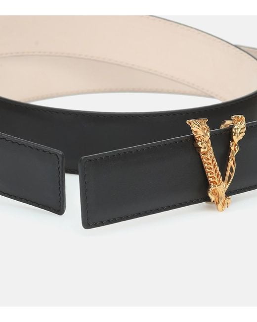 Versace Black Virtus Leather Belt