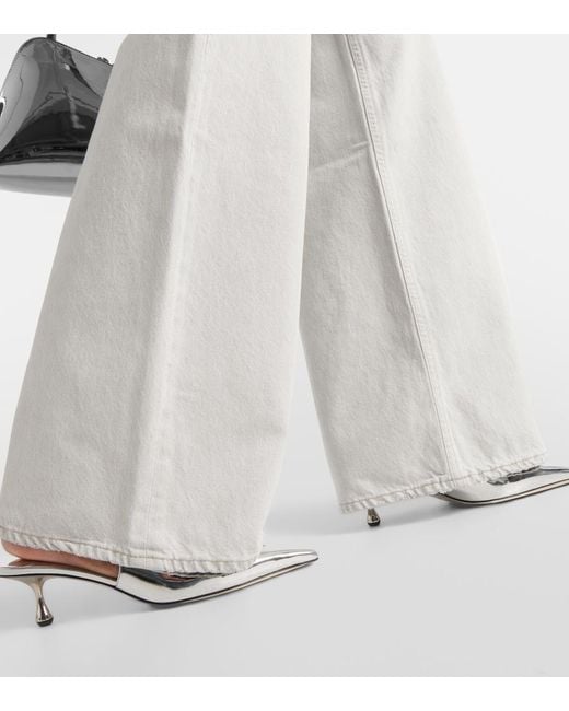 Citizens of Humanity Gray Paloma Mid-Rise Wide-Leg Jeans