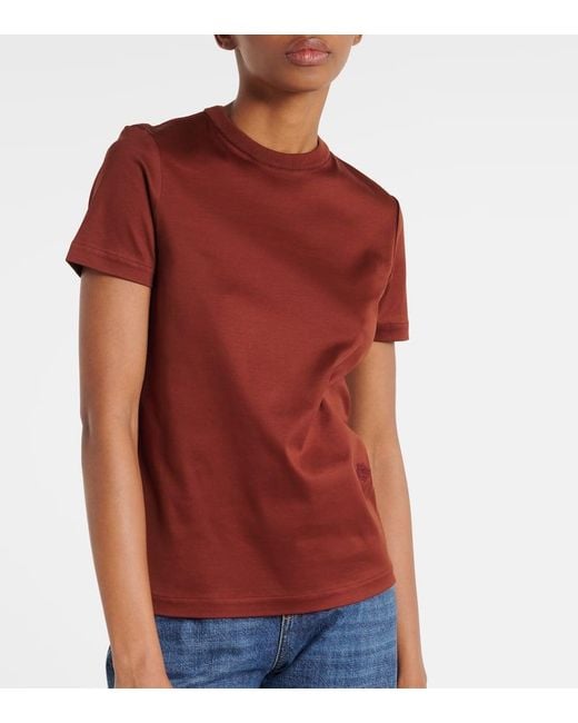 T-shirt in jersey di cotone di Loro Piana in Red