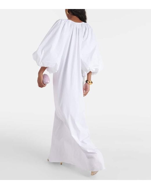 Vestido largo de algodon Adriana Degreas de color White
