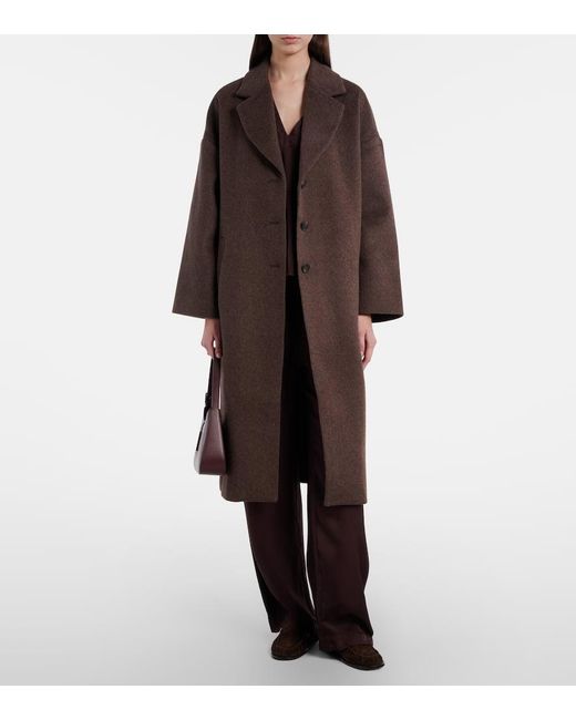 Velvet Brown Mantel Lafayette Aus Einem Wollgemisch