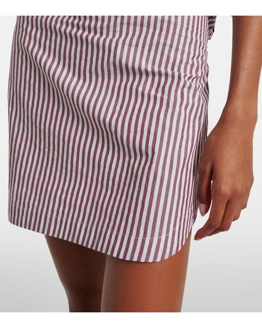 The Attico Red Striped Cotton Polo Dress