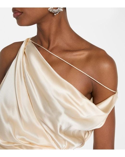The Sei Natural Draped Silk Satin Gown