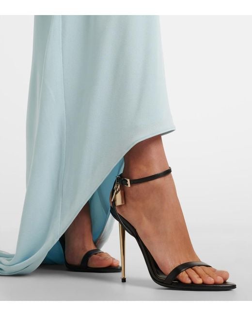 Tom Ford Black Padlock Leather Sandals