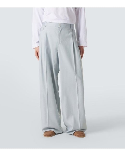 Dolce & Gabbana Blue High-Rise Wide-Leg Pants for men