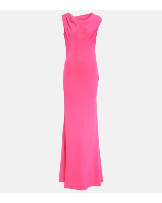 Roland Mouret Pink Cady Gown