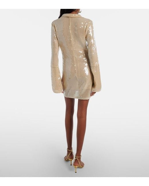Oseree Natural Marylin O Sequined Minidress