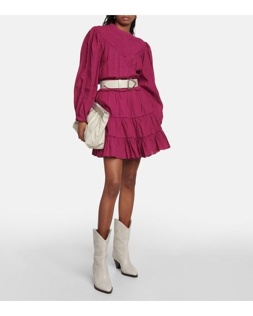 Isabel Marant Purple Lioline Cotton-blend Miniskirt