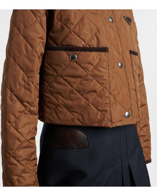 Prada Brown Re-Nylon Quilted Cropped Jacket