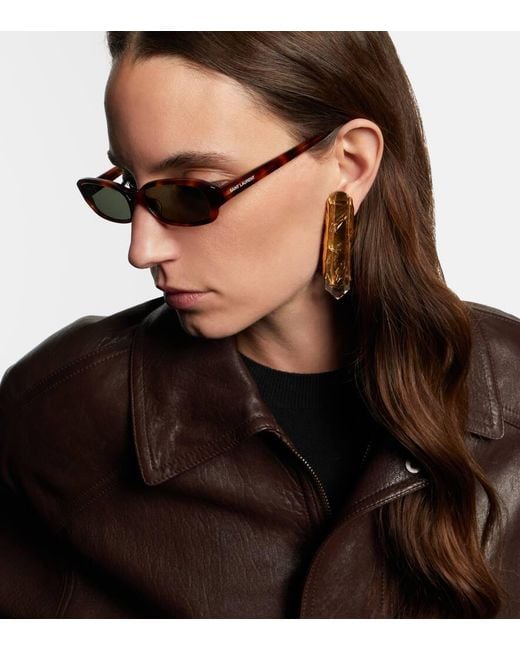 Saint Laurent Brown Sl 872 Erin Rectangular Sunglasses