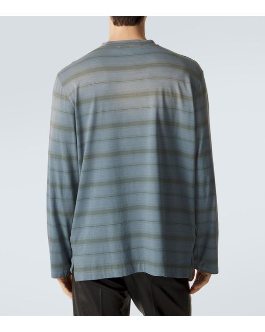 Our Legacy Blue Box Striped Cotton T-Shirt for men