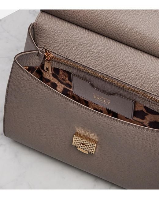 Dolce & Gabbana Brown Sicily Medium Leather Shoulder Bag