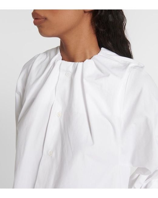 MM6 by Maison Margiela White Cotton Poplin Midi Dress