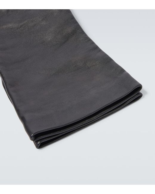 Guantes Cassandre De Piel Saint Laurent de hombre de color Black