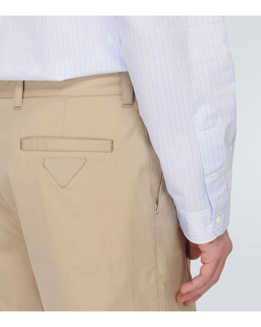 Prada Shorts Aus Einem Baumwollgemisch in Natural für Herren