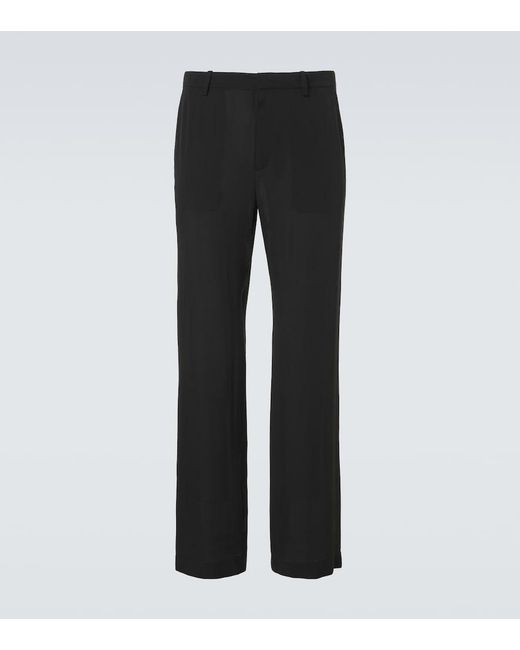 Gucci Black Silk Satin Georgette Wide-Leg Pants for men