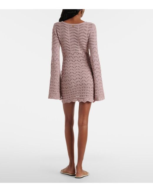 Bananhot Pink Rey Knitted Cotton-Blend Minidress