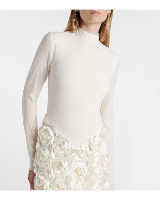 ROTATE BIRGER CHRISTENSEN Natural Floral-Applique Gown