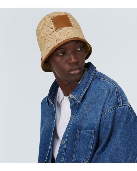 Jacquemus Natural Raffia Bucket Hat for men