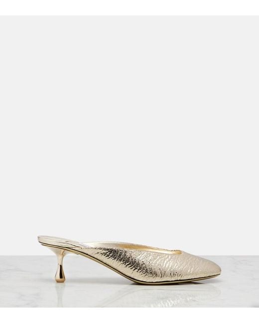 Jimmy Choo Natural Pixie 50 Metallic Mules