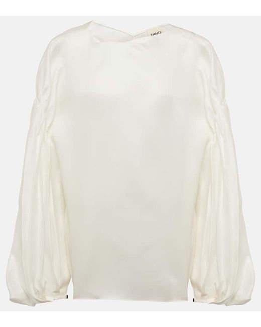 Blusa Quico de seda Khaite de color White
