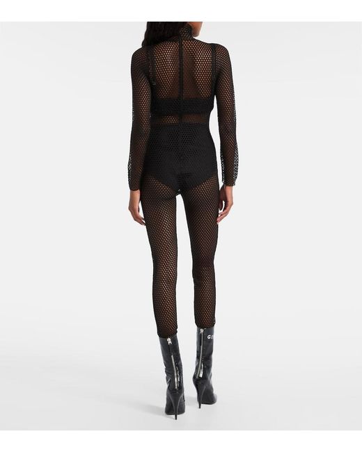 Givenchy Gray Mesh Turtleneck Bodysuit