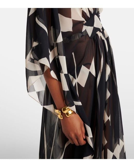 Johanna Ortiz Black Bedrucktes Maxikleid Aus Georgette