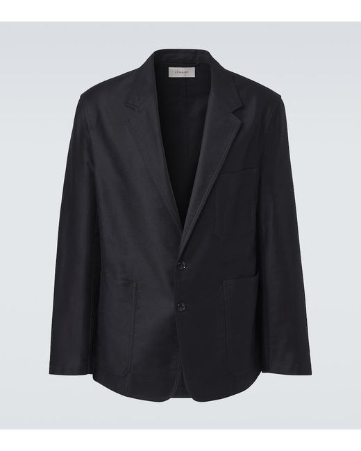 Lemaire Black Cotton Satin Suit Jacket for men
