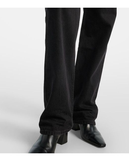 Saint Laurent Black High-Rise Wide-Leg Jeans Nico