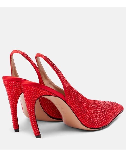 The Attico Red Slingback-Pumps Viper 95 Mit Kristallen