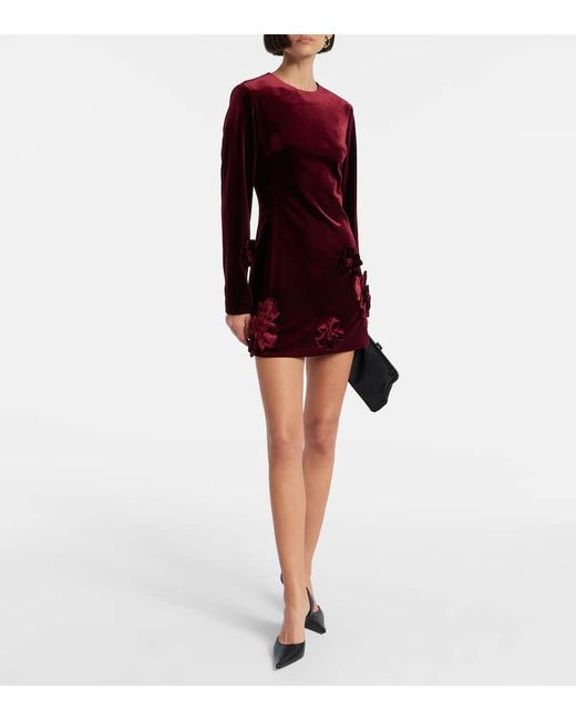 LEO LIN Red Minikleid Aliza Aus Samt