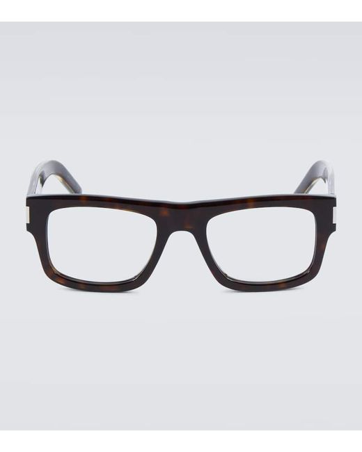 Saint Laurent Brown Sl 574 Rectangular Glasses for men