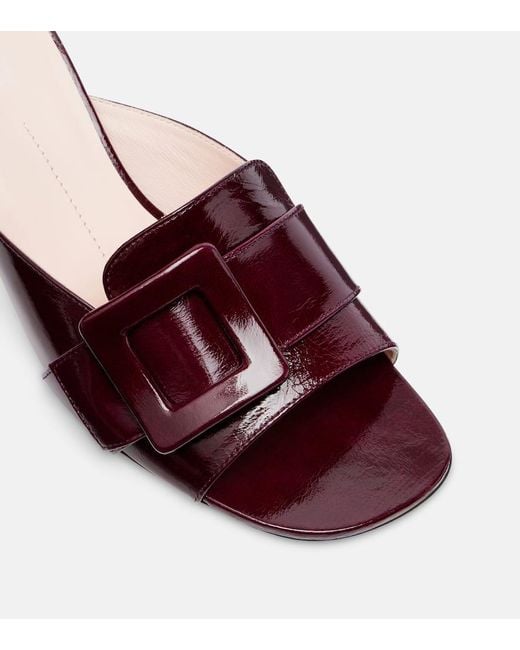 Roger Vivier Brown Viv' Canard 55 Leather Mules