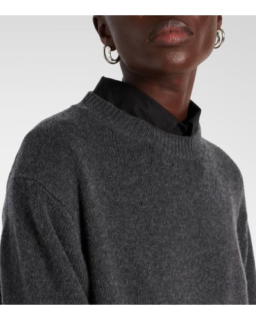 Frankie Shop Gray Pulloverkleid Maxime Aus Einem Wollgemisch