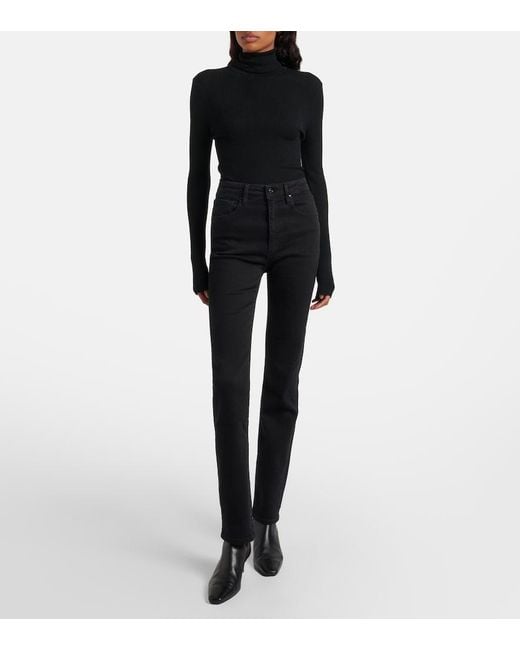 FRAME Black Pencil Slim Jeans