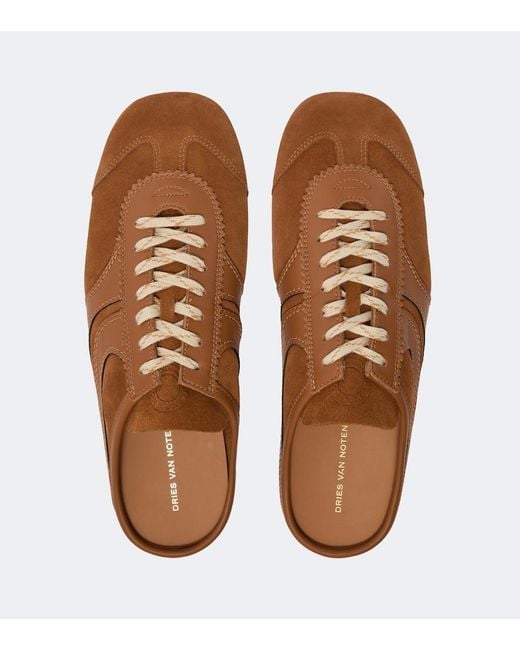 Dries Van Noten Brown Suede Mules for men