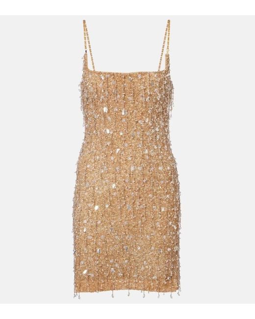 La Fuori Natural Drops Of Champagne Embellished Minidress