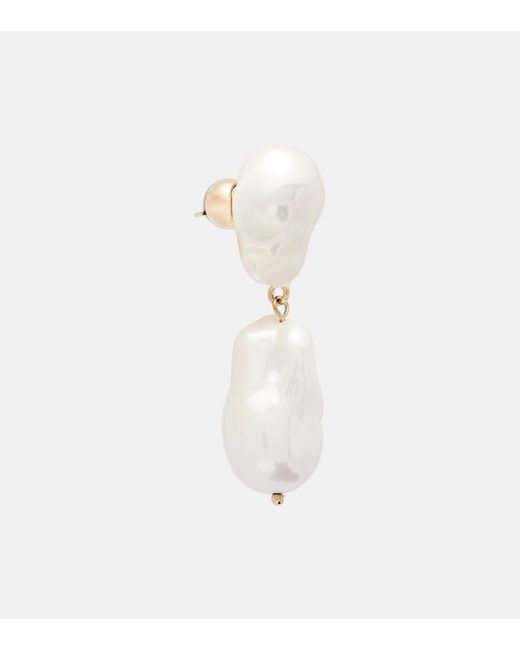 Erdem White Pearl Earrings