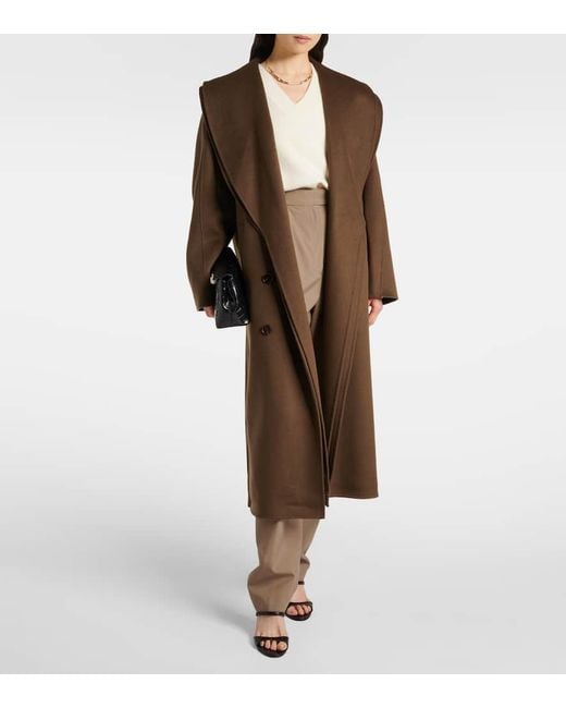 Rohe Brown Scarf-Detail Wool Coat