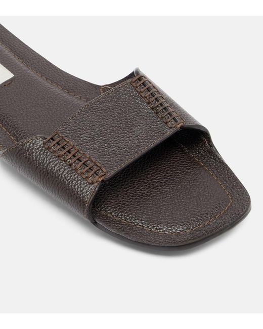 Totême Black Leather Slides