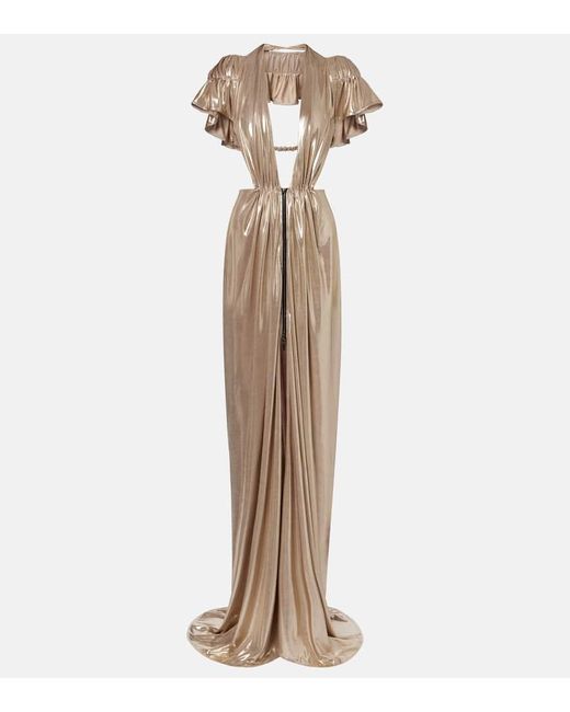 Maticevski Natural Latitude Gathered Ruffled Gown