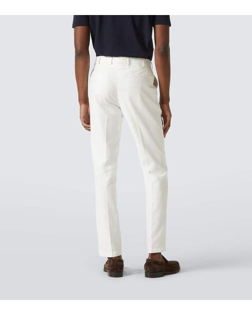 Thom Sweeney White Straight Chinos for men