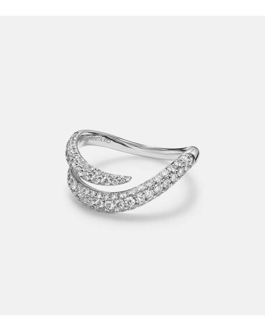 Bague Zara En Or Blanc 18 Ct Et Diamants Anita Ko en coloris White