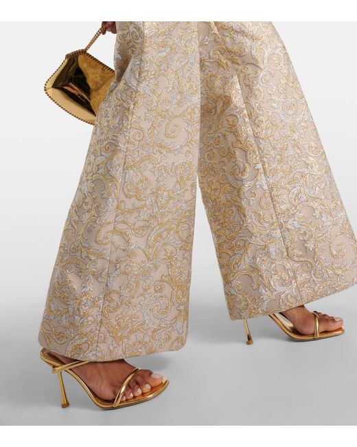 Pantalones anchos brocados de tiro alto Stella McCartney de color Natural
