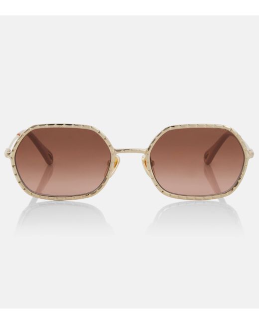Chloé Brown Hexagonal Sunglasses