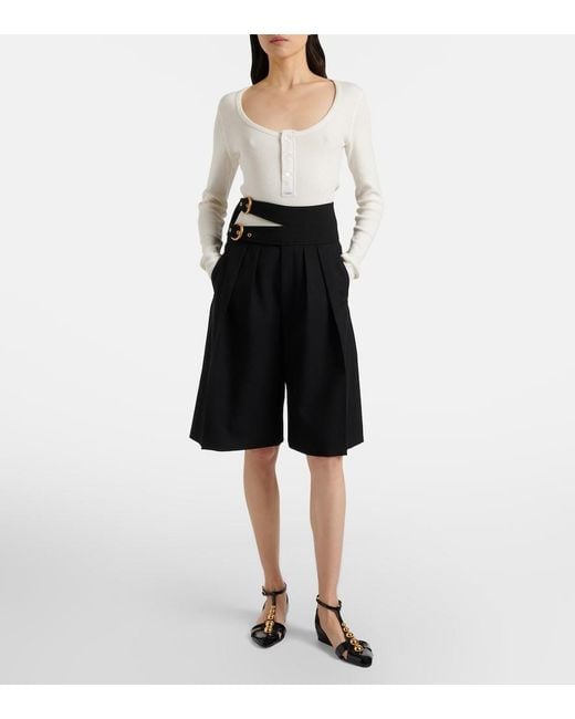Chloé Black Virgin Wool Shorts