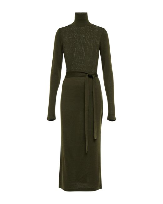 Polo Ralph Lauren Green Wool-blend Turtleneck Dress