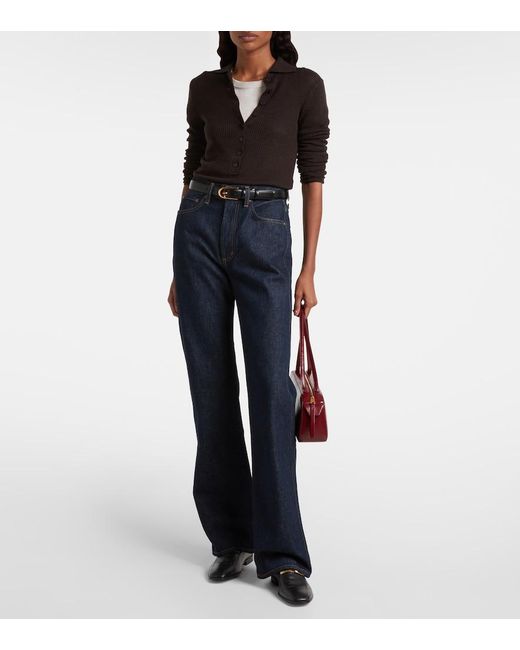 Agolde Blue Leena Mid-Rise Flared Jeans